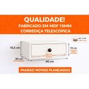 Ver imagem 3 de Mesa de Cabeceira Suspensa 40cm com Gaveta MDF 15mm Branco Puxador Retrô Já Montada