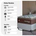 Ver imagem 3 de Cama Box Solteiro + Colchão Comfort Class Pillow Top 88x188 Marrom/suede Branco