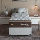 Ver imagem 6 de Cama Box Solteiro + Colchão Comfort Class Pillow Top 88x188 Marrom/suede Branco