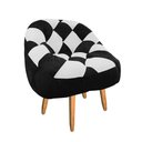 Ver imagem 2 de Poltrona Paloma Escritório Sala Pé Palito Suede Preto e Suede Branco - Dominic Decor