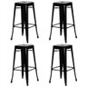 Kit 4 Banquetas Iron Ferro Tolix Churrasqueira Bar Cozinha Preto Fosco - 1