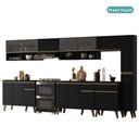 Ver imagem 3 de Armário de Cozinha Completa Atlanta Edge com Vidro Carraro Preto Touch