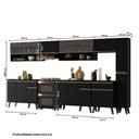 Ver imagem 5 de Armário de Cozinha Completa Atlanta Edge com Vidro Carraro Preto Touch