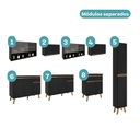Ver imagem 4 de Armário de Cozinha Completa Atlanta Edge com Vidro Carraro Preto Touch