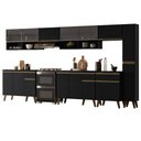 Ver imagem 2 de Armário de Cozinha Completa Atlanta Edge com Vidro Carraro Preto Touch