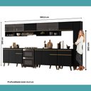 Ver imagem 7 de Armário de Cozinha Completa Atlanta Edge com Vidro Carraro Preto Touch