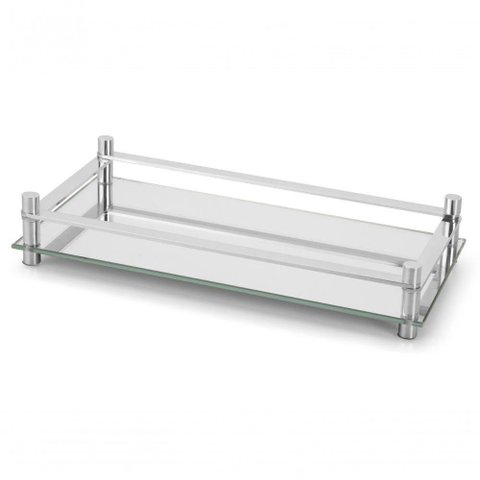 Bandeja Decorativa Espelhada Vidro 30x16 Cm Aparador Forma