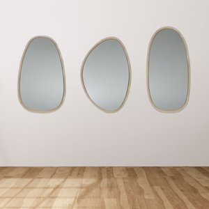 Trio de Espelhos Orgânicos - Acabamento Champagne