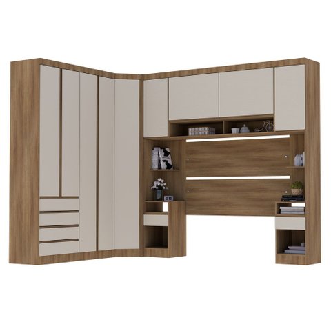 Guarda Roupa Dormitório Modulado Veneza Casal 1,38 m Canto Luciane M04:Arenas