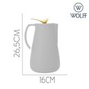 Ver imagem 4 de Garrafa Térmica de Plástico com Tampa Pássaro Dourado Ouro New Bird Branca 1l Wolff