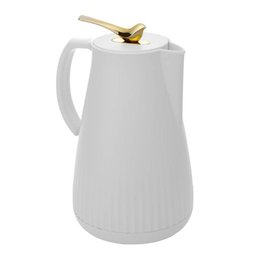 Garrafa Térmica de Plástico com Tampa Pássaro Dourado Ouro New Bird Branca 1l Wolff - 1