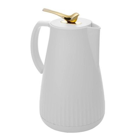 Garrafa Térmica de Plástico com Tampa Pássaro Dourado Ouro New Bird Branca 1l Wolff