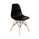 Ver imagem 4 de Conjunto de Mesa de Jantar Eames Eiffel Redonda 100cm Tampo de Madeira Preto com 6 Cadeiras Pretas
