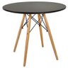 Conjunto de Mesa de Jantar Eames Eiffel Redonda 100cm Tampo de Madeira Preto com 6 Cadeiras Pretas - 2