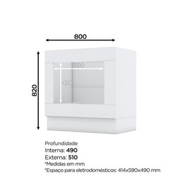 Balcão Forno de Embutir 80 Cm Nova York Henn Branco - 4