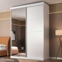 Ver imagem 1 de Guarda Roupa 1,74m 2 Portas de Correr C/ Espelho 100% Mdf Cor:branco