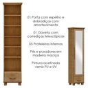 Ver imagem 4 de Sapateira 1 Porta Espelho Madeira Maciça 194x47 Cm 2255 Freijo Milani Store