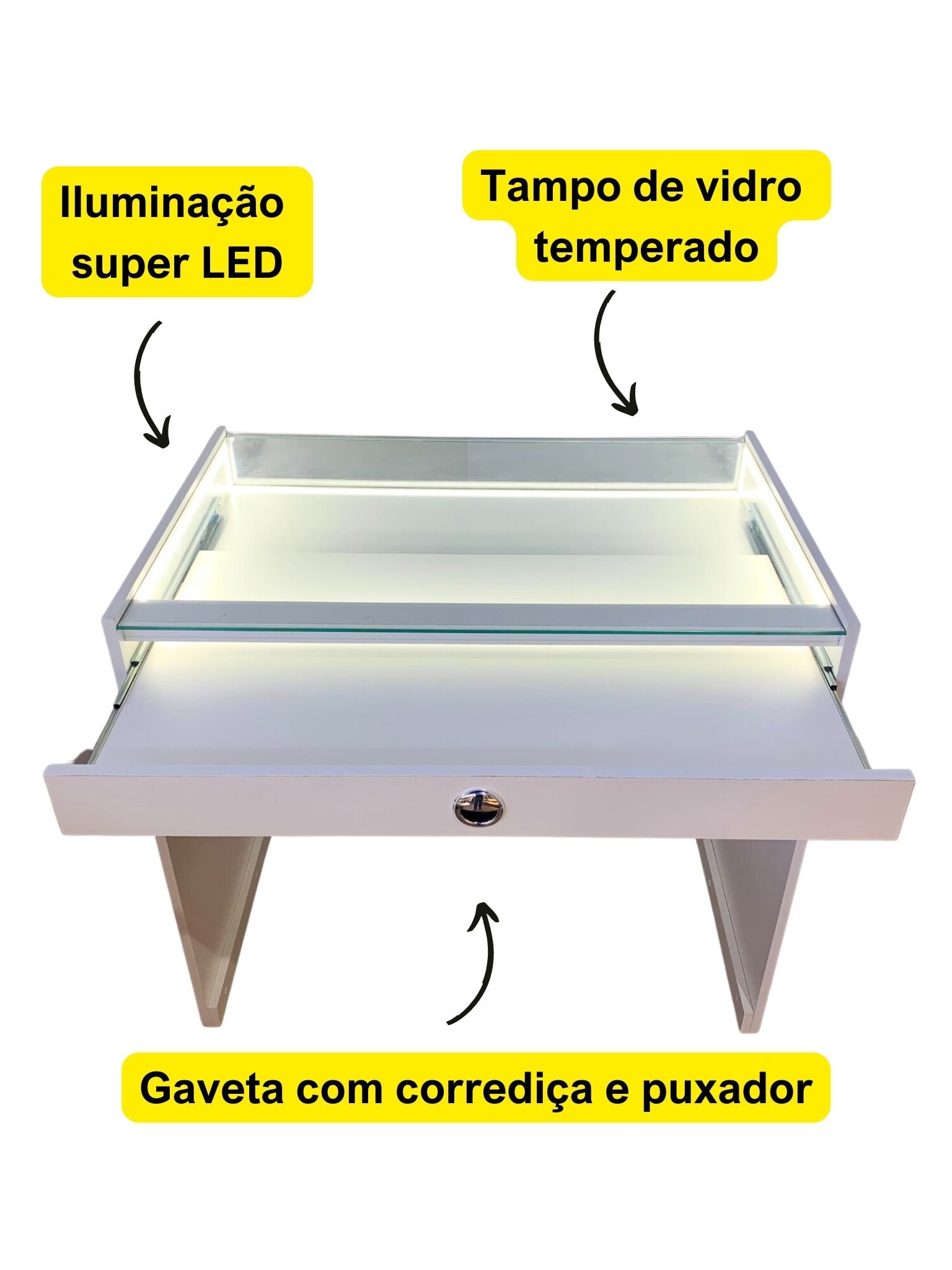 Mesa Expositora Ótica Vitrine Super Led Acessório Celular Semijoia - 4