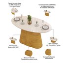 Ver imagem 3 de Mesa de Jantar 6 Lugares Orgânica Elipse Tampo com Vidro 183cm Degas D05 Cedro Off White - Lyam