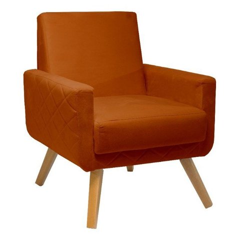 Poltrona Decorativa - Pietra - Revestimento Veludo Ladecor Estofados Terracota