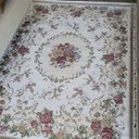 Ver imagem 2 de Tapete Sala Antiderrapante Floral Jasmin 02 Bege 1,00x1,50m