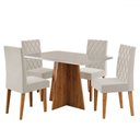 Ver imagem 2 de Mesa de Jantar 4 Lugares Antonella Mel/blonde/veludo Pastel - Viero Móveis
