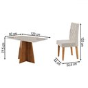 Ver imagem 3 de Mesa de Jantar 4 Lugares Antonella Mel/blonde/veludo Pastel - Viero Móveis