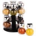 Ver imagem 1 de Kit Porta Temperos Condimentos 12 Potes Suporte Giratório