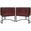 Ver imagem 1 de Kit 2 Poltronas Luna Decorativa Suede Cores Base Ferro Preto