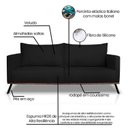 Ver imagem 6 de Sofá para Sala de Estar Fixo 2 Lugares Zeki Preto