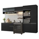 Ver imagem 5 de Armário de Cozinha Completa 300 Cm Suspenso Preto Nice Madesa 07 Preto