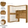Guarda Roupas Modulado com Cabeceira de Casal Florença 6 Portas 5 gavetas Freijó/Off White Moval - 5