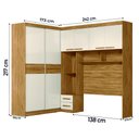 Ver imagem 4 de Guarda Roupas Modulado com Cabeceira de Casal Florença 6 Portas 5 gavetas Freijó/Off White Moval