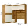 Guarda Roupas Modulado com Cabeceira de Casal Florença 6 Portas 5 gavetas Freijó/Off White Moval - 4