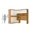 Guarda Roupas Modulado com Cabeceira de Casal Florença 6 Portas 5 gavetas Freijó/Off White Moval - 6