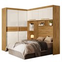 Ver imagem 2 de Guarda Roupas Modulado com Cabeceira de Casal Florença 6 Portas 5 gavetas Freijó/Off White Moval