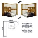 Ver imagem 3 de Guarda Roupas Modulado com Cabeceira de Casal Florença 6 Portas 5 gavetas Freijó/Off White Moval