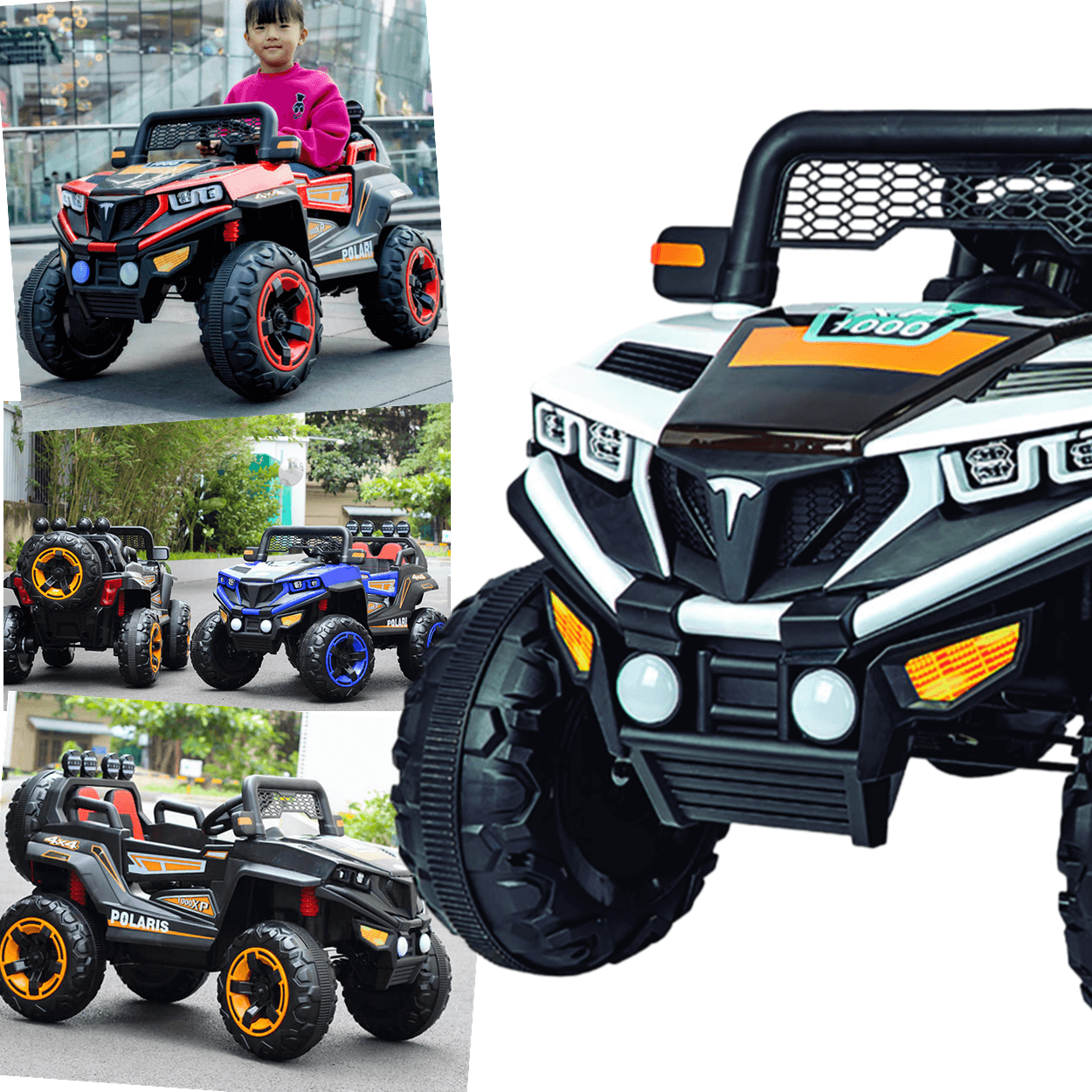 Carro Eletrico Zippy Toys Polaris Utv Xp1000 4x2 12v Branco Cr - 4