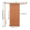 Porta de Correr P/ Verniz com Kit 210x80 Completa - 3