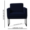 Ver imagem 2 de Poltrona Decorativa Juliette Suede Com Armação Preta Metal