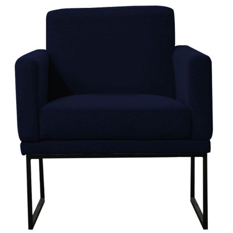 Poltrona Decorativa Juliette Suede Com Armação Preta Metal