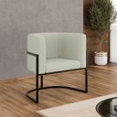 Ver imagem 6 de Kit 4 Cadeiras Poltrona Lua Boucle Sala Quarto Preto Balaqui Cor:bege