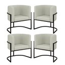 Ver imagem 5 de Kit 4 Cadeiras Poltrona Lua Boucle Sala Quarto Preto Balaqui Cor:bege