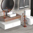 Ver imagem 2 de Porta Papel Higiênico de Chão e Toalha Lavabo Rose Gold.d