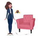 Ver imagem 4 de Poltrona Decorativa Estofada para Sala de Estar Classic Suede Rosa Barbie - Dl Decor