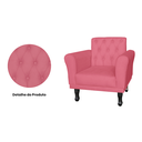 Ver imagem 2 de Poltrona Decorativa Estofada para Sala de Estar Classic Suede Rosa Barbie - Dl Decor