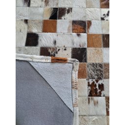 Tapete de Couro Par Trilhos Tricolor Natural 1,00 X 0,50 M - 2