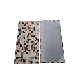 Tapete de Couro Par Trilhos Tricolor Natural 1,00 X 0,50 M - 4