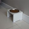 Comedouro Elevado Pet Gato Cachorro Mdf Nick - Inox - Branco - 5