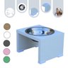 Comedouro Elevado Pet Gato Cachorro Mdf Nick - Inox - Branco - 1